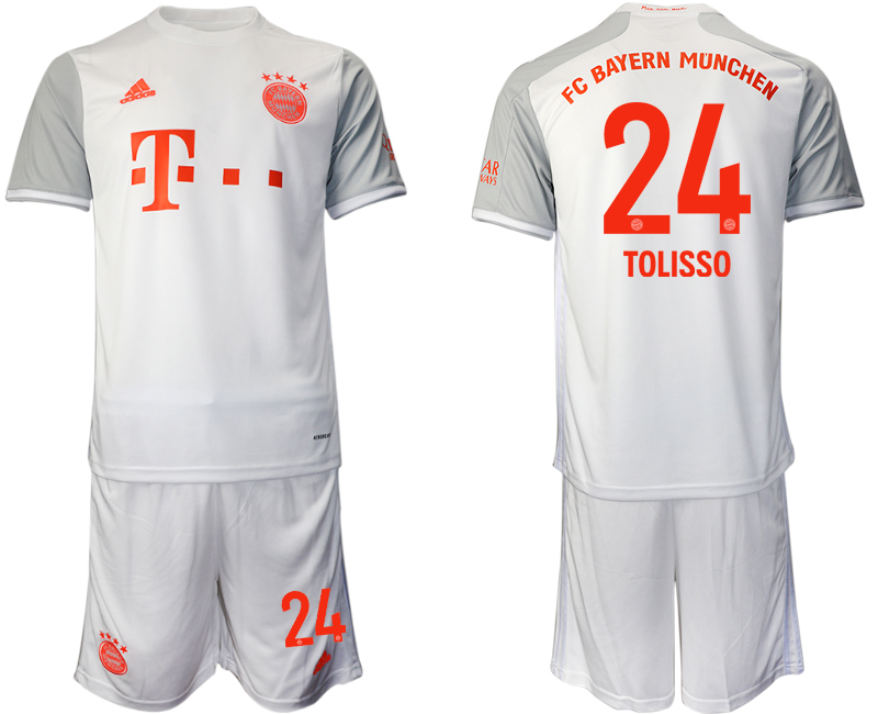 Men 2020-2021 club Bayern Munich away #24 white Soccer Jerseys->bayern munich jersey->Soccer Club Jersey